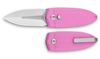 Bestech QuQu Cricket Folding Knife Pink G10 Handle 14C28N Plain Edge Satin Finish BG57A-2