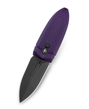 Bestech QuQu Cricket Folding Knife Purple Handle 14C28N Plain Edge Black DLC Finish BG57A-4