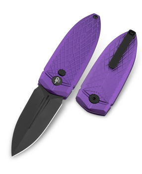 Bestech QuQu Cricket Folding Knife Purple Aluminum Handle 14C28N Plain Edge Satin Finish BG57B-5