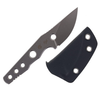 Petrified Fish Bison Fixed Blade Knife 14C28N Handle/Blade Plain Edge Gray Stonewash Finish PFE13-GAW