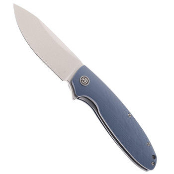 Petrified Fish Terra Folding Knife Blue G10 Handle D2 Plain Edge Stonewash Finish PFB01-BW