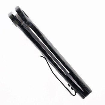 Petrified Fish Terra Folding Knife Green Gmascus Handle D2 Plain Edge Stonewash Finish PFB01-GRDMW