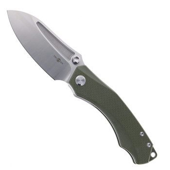 Twosun Folding Knife K110 Blade Green G10 Handle Plain Edge TS425-K110