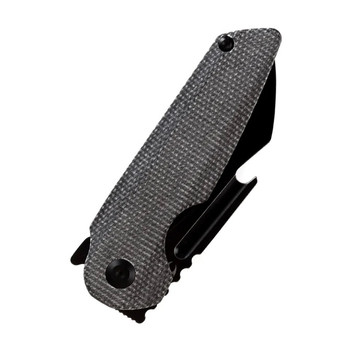 Kansept Rafe Folding Knife Black Micarta Handle S35VN Wharncliffe Plain Edge Black Stonewash Finish K2048A2