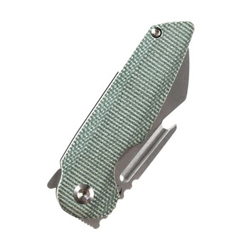 Kansept Rafe Folding Knife Green Micarta Handle S35VN Wharncliffe Plain Edge Stonewash Finish K2048A3
