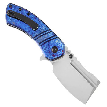 Kansept M Korvid Folding Knife Timascus Handle S35VN Cleaver Plain Edge Stonewash Finish K2030C1U