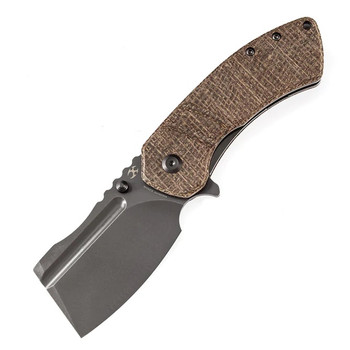 Kansept M Korvid Folding Knife Brown Micarta Handle S35VN Cleaver Plain Edge K2030C4U