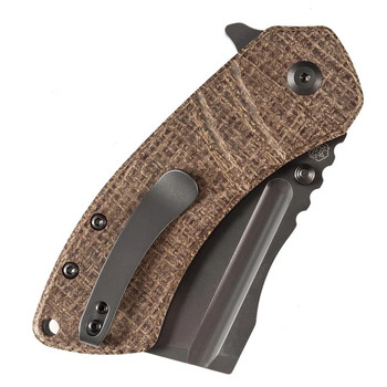 Kansept M Korvid Folding Knife Brown Micarta Handle S35VN Cleaver Plain Edge K2030C4U
