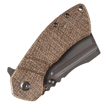 Kansept M Korvid Folding Knife Brown Micarta Handle S35VN Cleaver Plain Edge K2030C4U