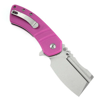 Kansept M Korvid Folding Knife Pink G10 Handle 154CM Cleaver Plain Edge Stonewash Finish T2030B4U