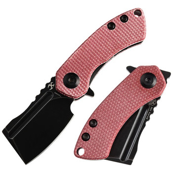 Kansept Mini Korvid Folding Knife Red Canvas Micarta Handle 154CM