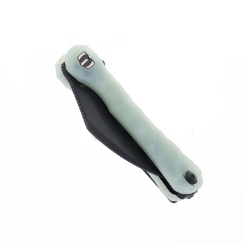 Shieldon Scythe Flipper Folding Knife Translucent G10 Handle 154CM Hawkbill Plain Edge Black Finish DC01C Shieldon Scythe Flipper Folding Knife Translucent G10 Handle 154CM Hawkbill Plain Edge Black Finish DC01C