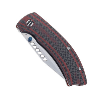 Discontinued Shieldon Cyberdashi Pocket Knife 154CM Blade Black & Red carbon fiber DA01A
