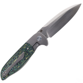 Tuya Caladan Folding Knife GGY Camo Carbon Handle S90V Spear Point Plain Edge Satin Finish T1720-C