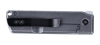 CRKT Minimal X Folding Knife Black Stainless Steel Handle 12C27 Plain Edge Satin Finish 5915