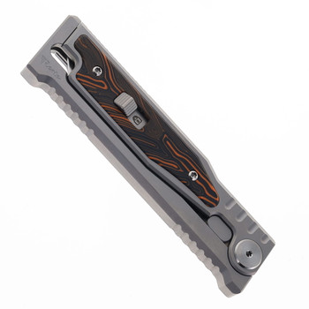 Reate EXO-M w/ Lock Folding Knife Black/Orange Gmascus Inlay Handle Elmax Tanto Plain Satin Finish