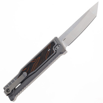 Reate EXO-M w/ Lock Folding Knife Black/Orange Gmascus Inlay Handle Elmax Tanto Plain Satin Finish