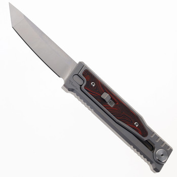 Reate EXO-M w/ Lock Folding Knife Black/Red Gmascus Inlay Handle Elmax Tanto Plain Satin Finish