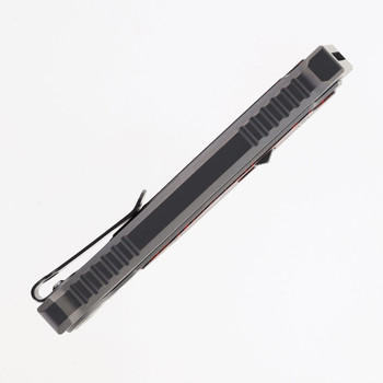 Reate EXO-M w/ Lock Folding Knife Black/Red Gmascus Inlay Handle Elmax Tanto Plain Satin Finish