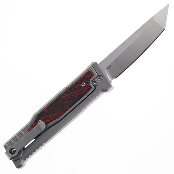 Reate EXO-M w/ Lock Folding Knife Black/Red Gmascus Inlay Handle Elmax Tanto Plain Satin Finish