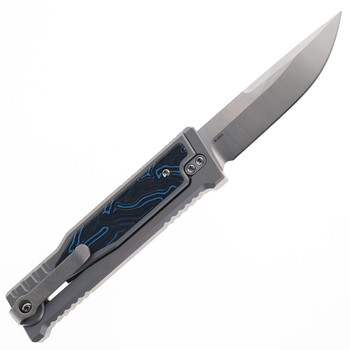 Reate EXO-M w/ Lock Folding Knife Blue/Black Gmascus Inlay Handle Elmax Drop Point Satin Finish Reate EXO-M w/ Lock Folding Knife Blue/Black Gmascus Inlay Handle Elmax Drop Point Satin Finish