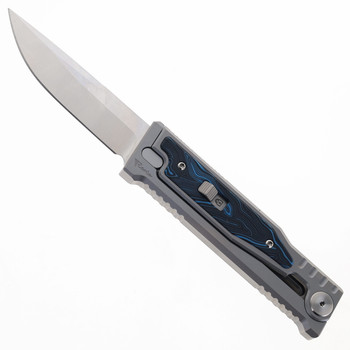 Reate EXO-M w/ Lock Folding Knife Blue/Black Gmascus Inlay Handle Elmax Drop Point Satin Finish Reate EXO-M w/ Lock Folding Knife Blue/Black Gmascus Inlay Handle Elmax Drop Point Satin Finish