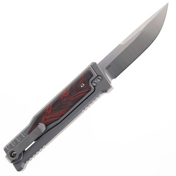 Reate EXO-M w/ Lock Folding Knife Red/Black Gmascus Inlay Handle Elmax Drop Point Satin Finish