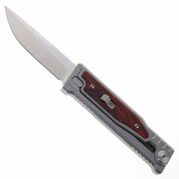 Reate EXO-M w/ Lock Folding Knife Red/Black Gmascus Inlay Handle Elmax Drop Point Satin Finish