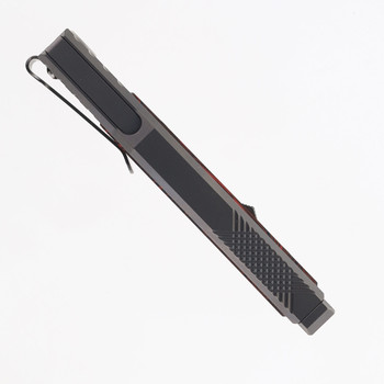 Reate EXO-M w/ Lock Folding Knife Red/Black Gmascus Inlay Handle Elmax Double Edge Satin Finish Reate EXO-M w/ Lock Folding Knife Red/Black Gmascus Inlay Handle Elmax Double Edge Satin Finish