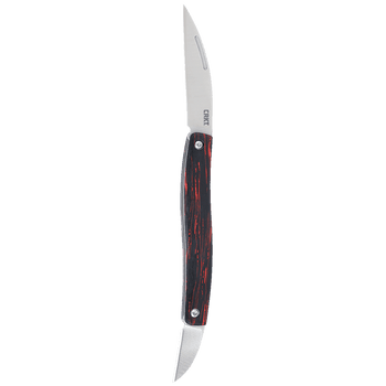CRKT Forebear Slip Joint Folding Knife Black/Red G10 Handle 12C27 Plain Edge 2 Whqrncliffe Blades Satin Finish 4810