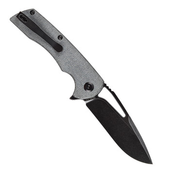 Kansept Kryo Folding Knife Denim Micarta Handle 12C28N Plain Edge Black Stonewash Finish T1001M1