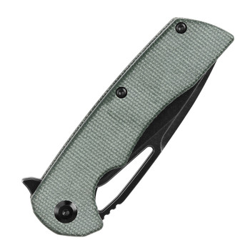 Kansept Kryo Folding Knife Green Micarta Handle 12C28N Plain Edge Black Stonewash Finish T1001M2