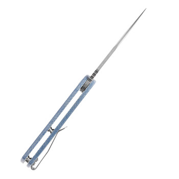 Kansept Kryo Folding Knife Blue Micarta Handle 12C28N Plain Edge Stonewash Finish T1001M3