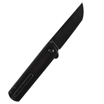 Kansept Foosa Folding Knife Yellow Acrylic Handle 154CM Plain Edge Black Stonewash Finish T2020T9