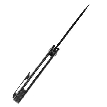 Kansept Foosa Folding Knife Yellow Acrylic Handle 154CM Plain Edge Black Stonewash Finish T2020T9