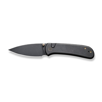 WE Qubit Folding Knife Black Titanium Handle 20CV Drop Point Plain Edge Black Stonewash Finish WE22030F-1