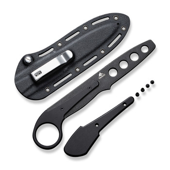 Civivi Varius Fixed Blade Knife Black G10 Handle D2  Plain Edge Black Stonewash Finish C22009C-1 Civivi Varius Fixed Blade Knife Black G10 Handle D2  Plain Edge Black Stonewash Finish C22009C-1