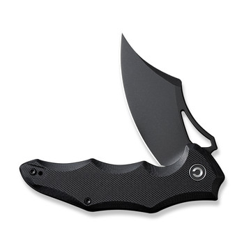 CIVIVI Chiro Folding Knife Black G10 Handle 14C28N Clip Point Plain Edge Black Stonewash Finish C23046-1