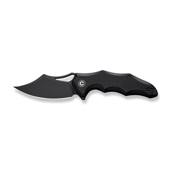 CIVIVI Chiro Folding Knife Black G10 Handle 14C28N Clip Point Plain Edge Black Stonewash Finish C23046-1