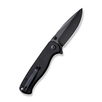Sencut Errant Folding Knife Black G10 Handle 9Cr18MoV Drop Point Plain Black Blade S23054B-1