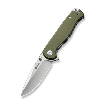 Sencut Errant Folding Knife OD Green G10 Handle 9Cr18MoV Drop Point Plain Edge Satin Finish S23054B-2