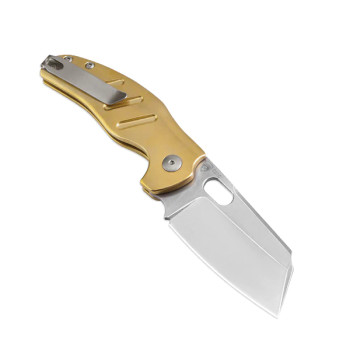 Kizer Sheepdog C01C Pocket Knife 3V Blade Button Lock Brass Handle V4488BC2