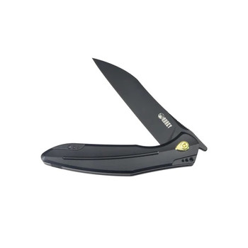 Kubey Barracuda Folding Knife Black Titanium Handle M390 Plain Black Blade KB299B
