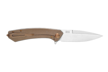 Ganzo Adimanti Skimen-TBZ Folding Knife Bronze Titanium Handle S35VN Drop Point Plain Edge