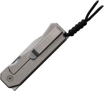 Big Idea Design Folding Knife Stonewash Titanium Handle S35VN Plain Edge Stonewash Finish BIG004