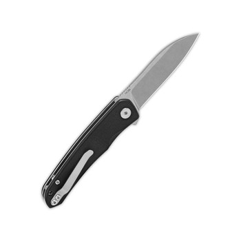 QSP Otter Liner Lock Folding Knife Black G10 Handle 14C28N Plain Edge QS140-C1