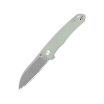 QSP Otter Liner Lock Folding Knife Jade G10 Handle 14C28N Plain Edge QS140-D1