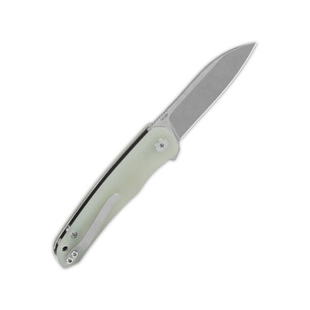 QSP Otter Liner Lock Folding Knife Jade G10 Handle 14C28N Plain Edge QS140-D1
