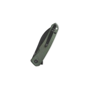 QSP Otter Liner Lock Folding Knife Green Micarta Handle 14C28N Plain Black Blade QS140-E2