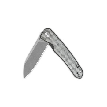 QSP Otter Liner Lock Folding Knife Denim Micarta Handle 14C28N Plain Edge QS140-F1